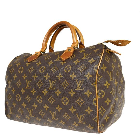 LOUIS VUITTON Speedy 30 Travel Hand Bag Monogram Leather Brown M41526 80BW481 - Picture 1 of 8